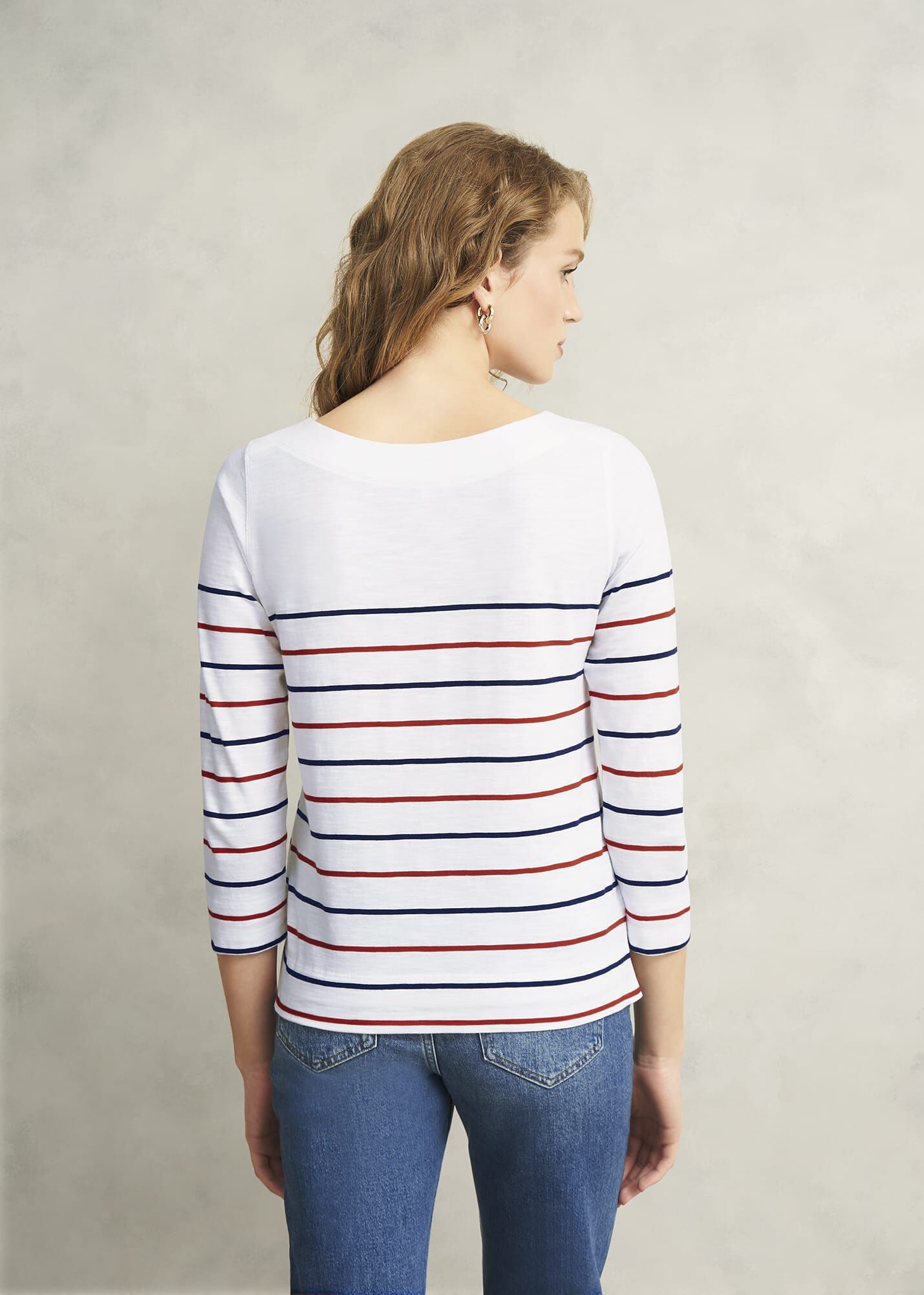 Avia Cotton Slub Striped T-Shirt | Hobbs US |