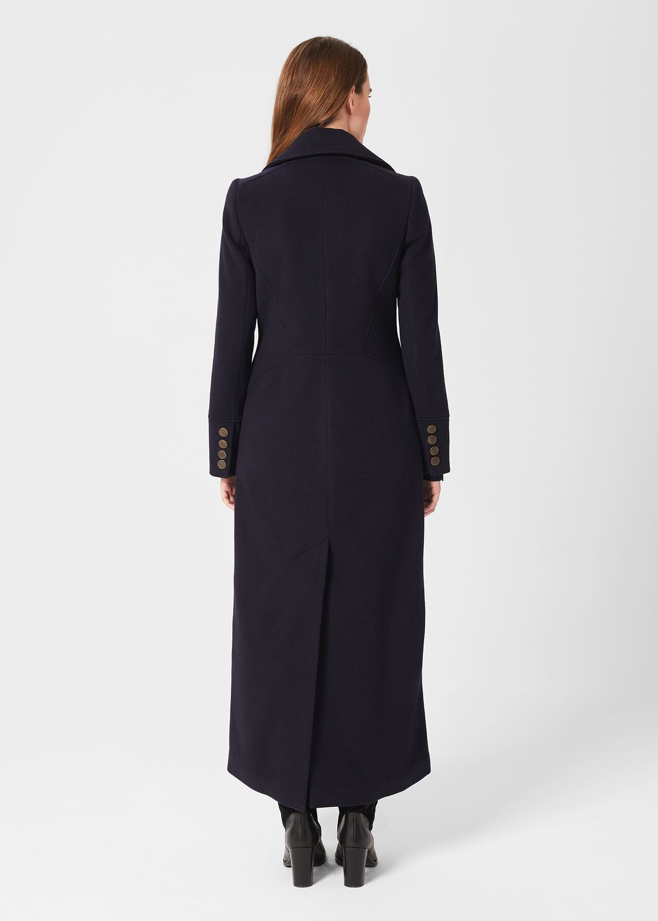 Brenna Wool Blend Maxi Coat, Navy, hi-res