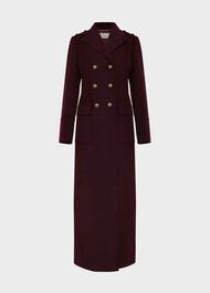 Bianca Maxi Wool Coat, Aubergine, hi-res