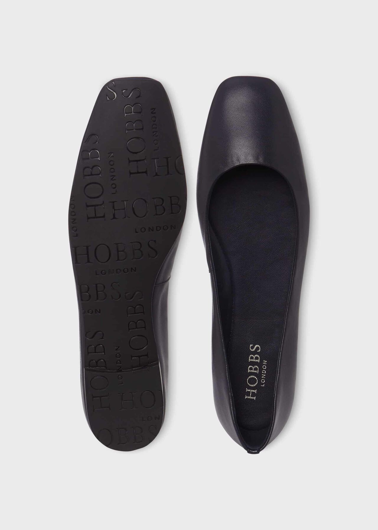 Jemma Leather Ballerinas , Navy, hi-res