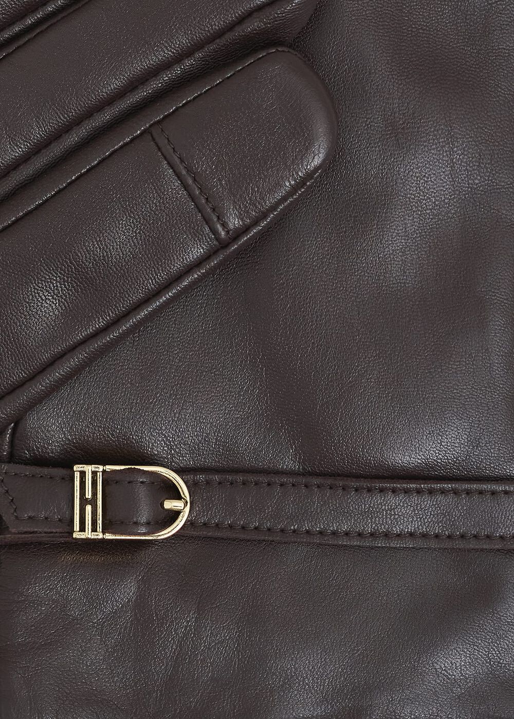 Lillia Leather Gloves, Chocolate Brown, hi-res