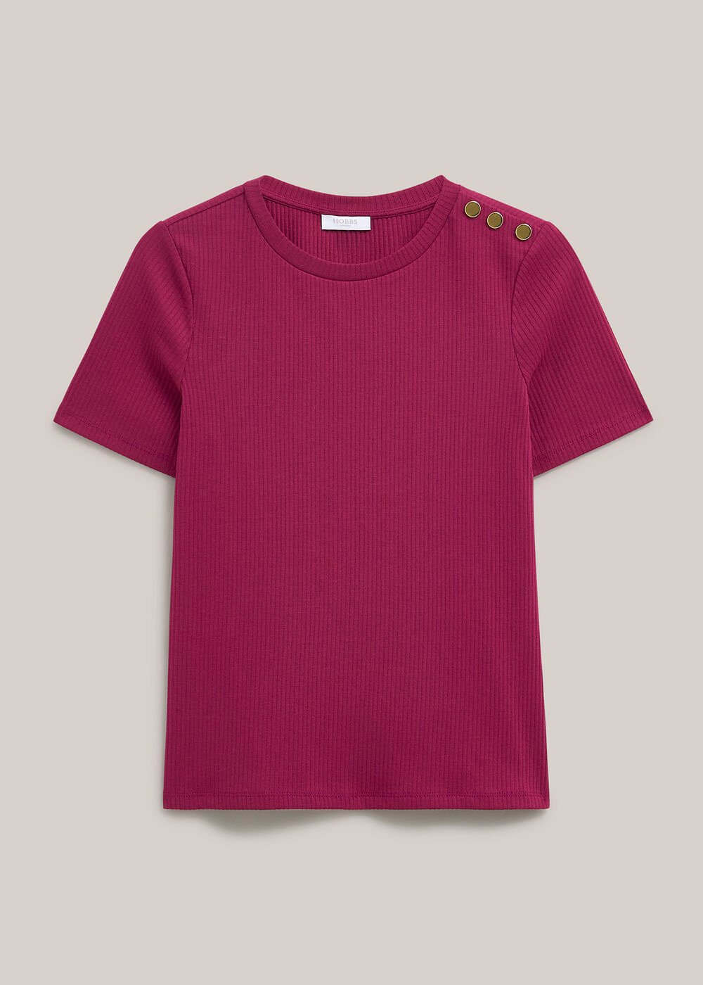 Tamsin Ribben Cotton Blend T-Shirt, Beetroot Pink, hi-res