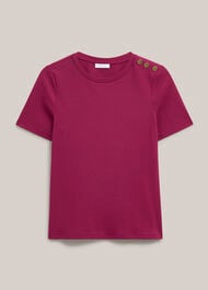 Tamsin Ribben Cotton Blend T-Shirt, Beetroot Pink, hi-res