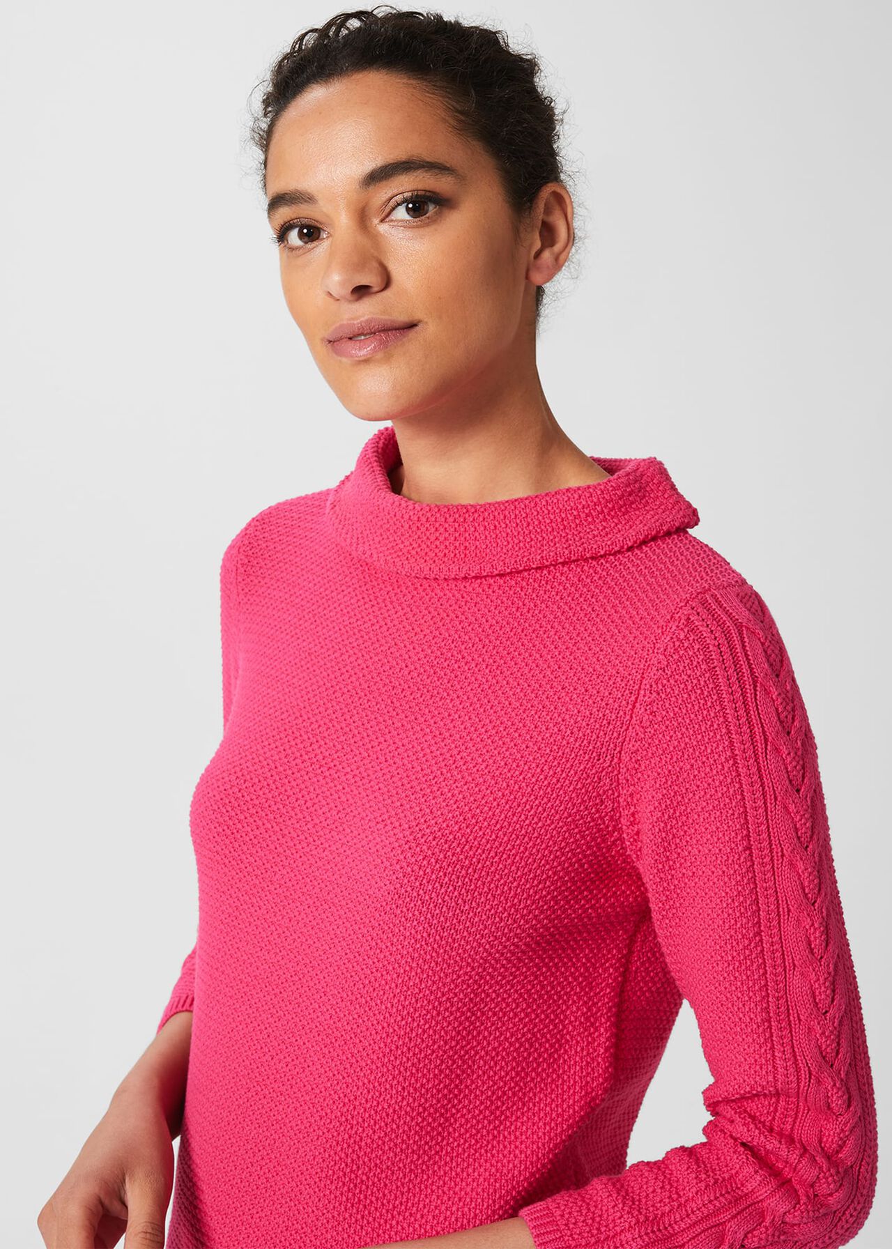 Camilla Cotton Sweater, Azalea Pink, hi-res