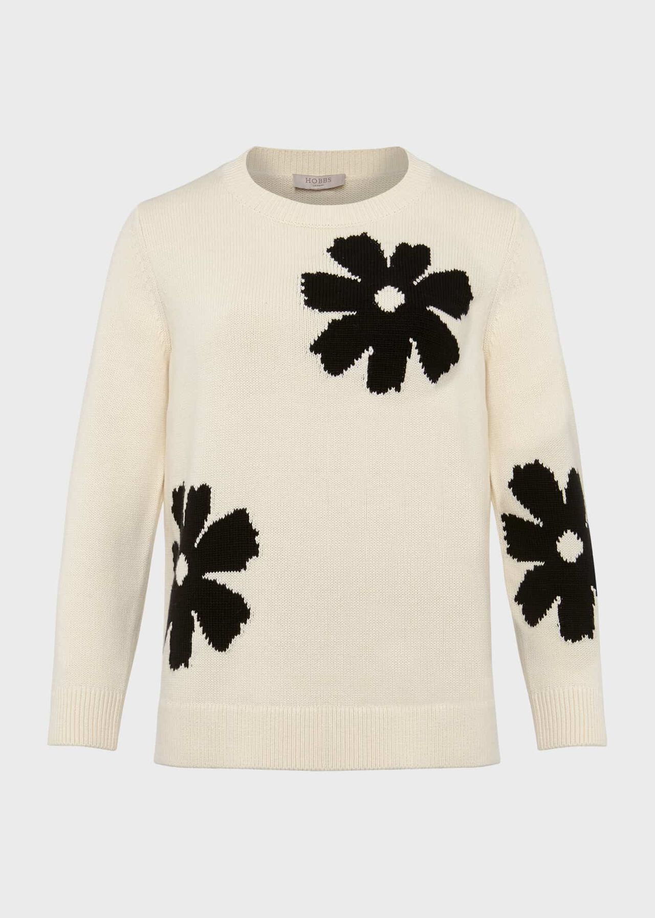 Ira Flower Jumper, Ivory Black, hi-res