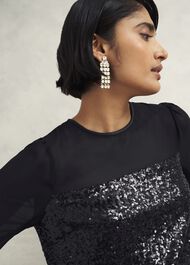 Zariah Sequin Top, Black, hi-res