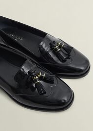 Eleanora Leather Loafers, Black, hi-res