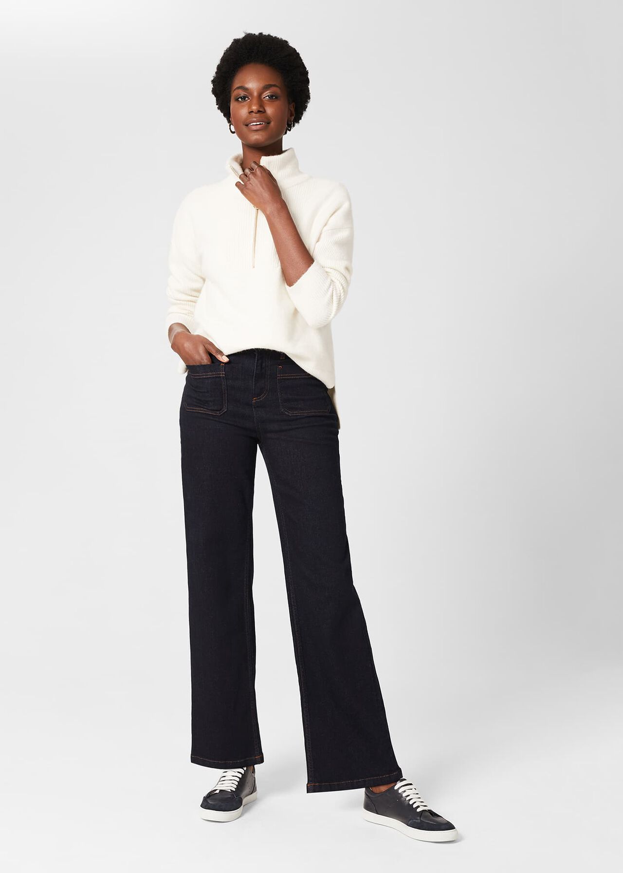 Karis Wide Leg Jeans, Indigo, hi-res