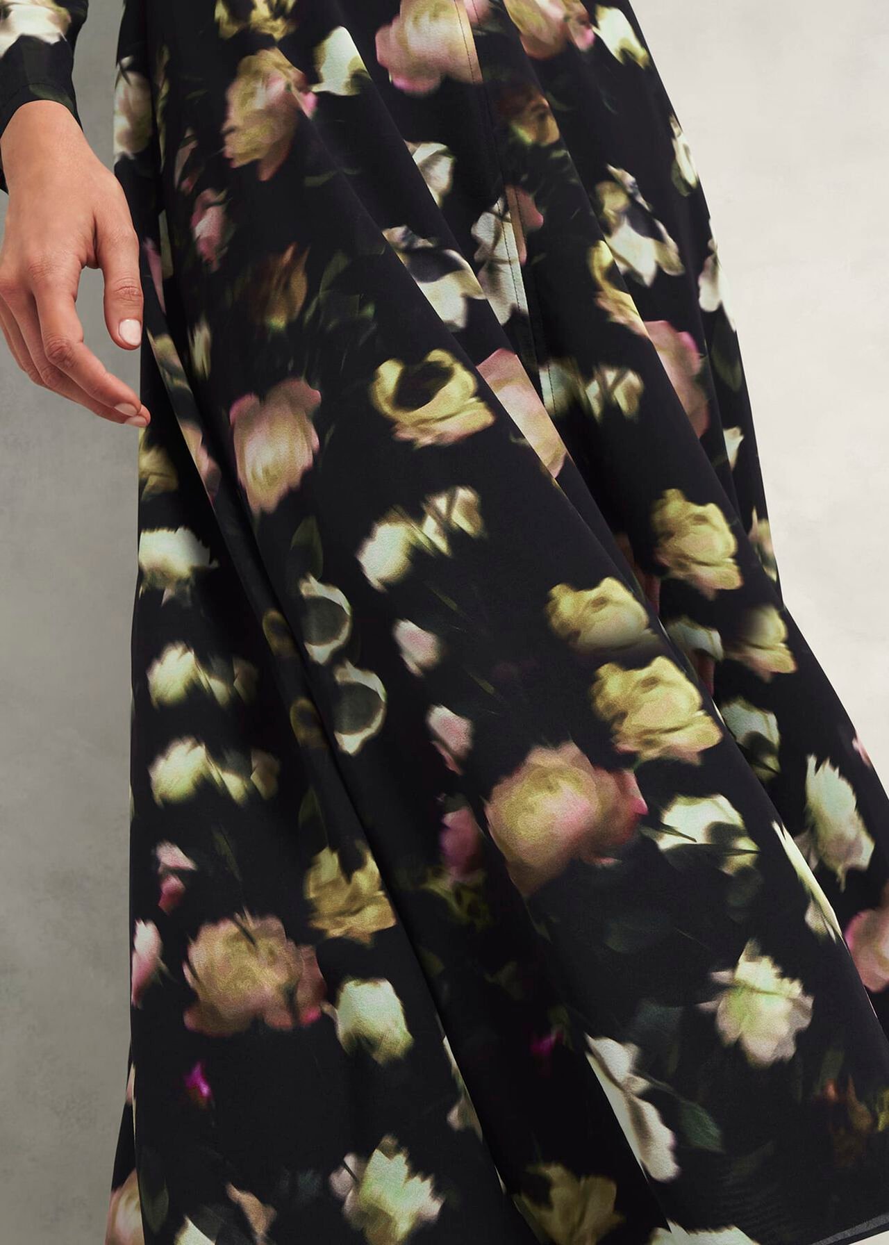 Windermere Silk Dress, Black Multi, hi-res