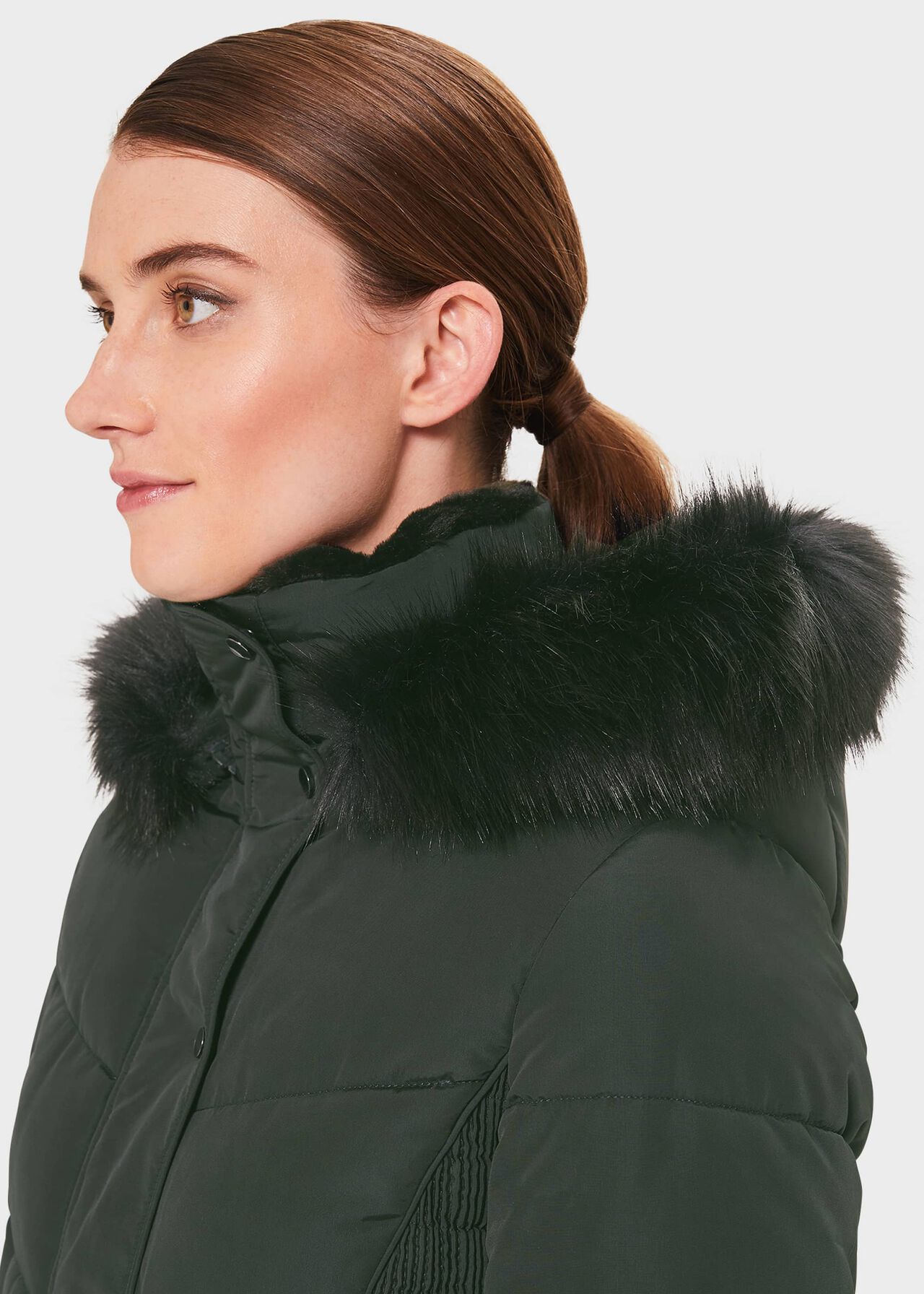 Lettie Puffer Jacket With Hood, Green, hi-res