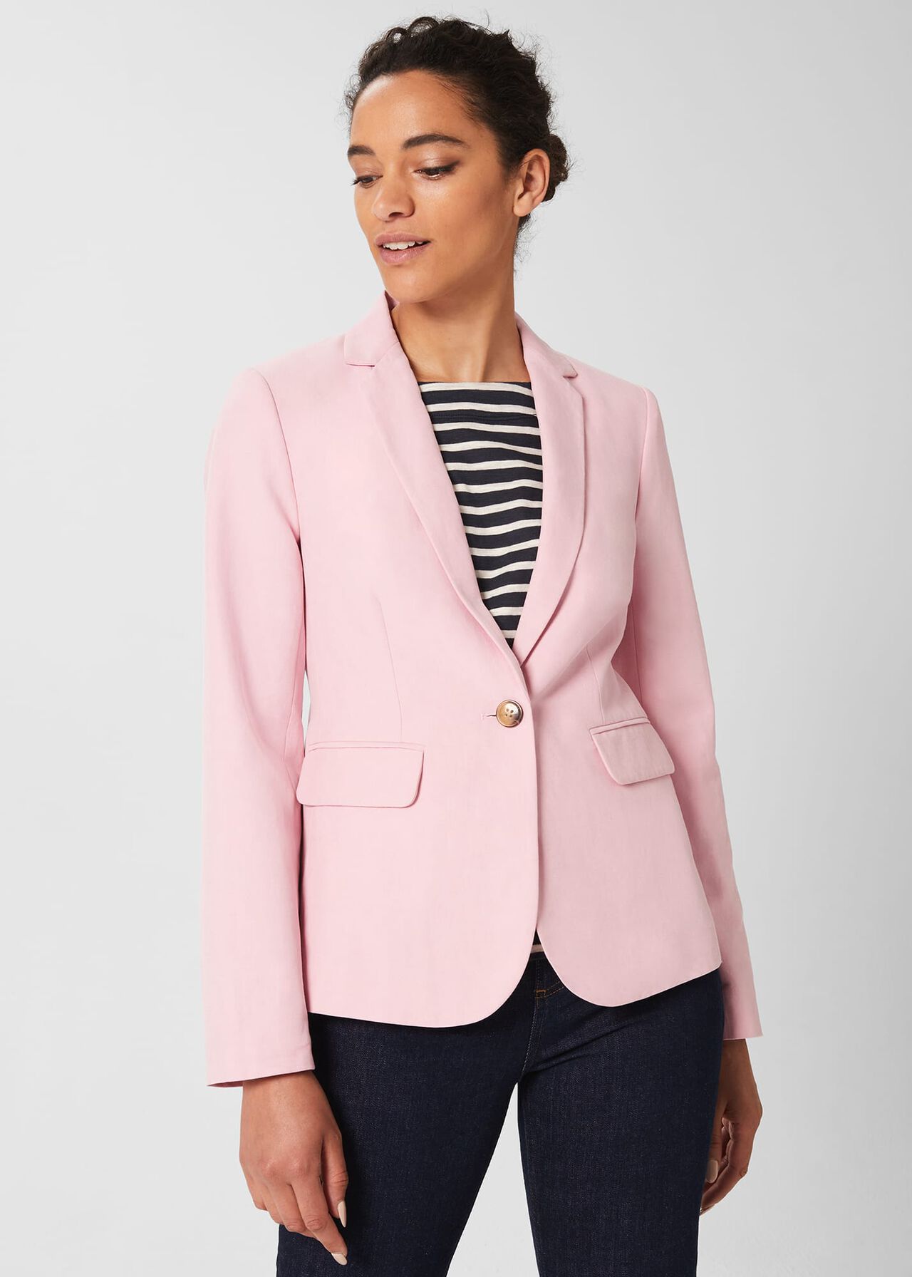 Trinity Silk Blend Jacket, Pale Pink, hi-res