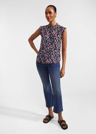 Elida Top, Navy Multi, hi-res