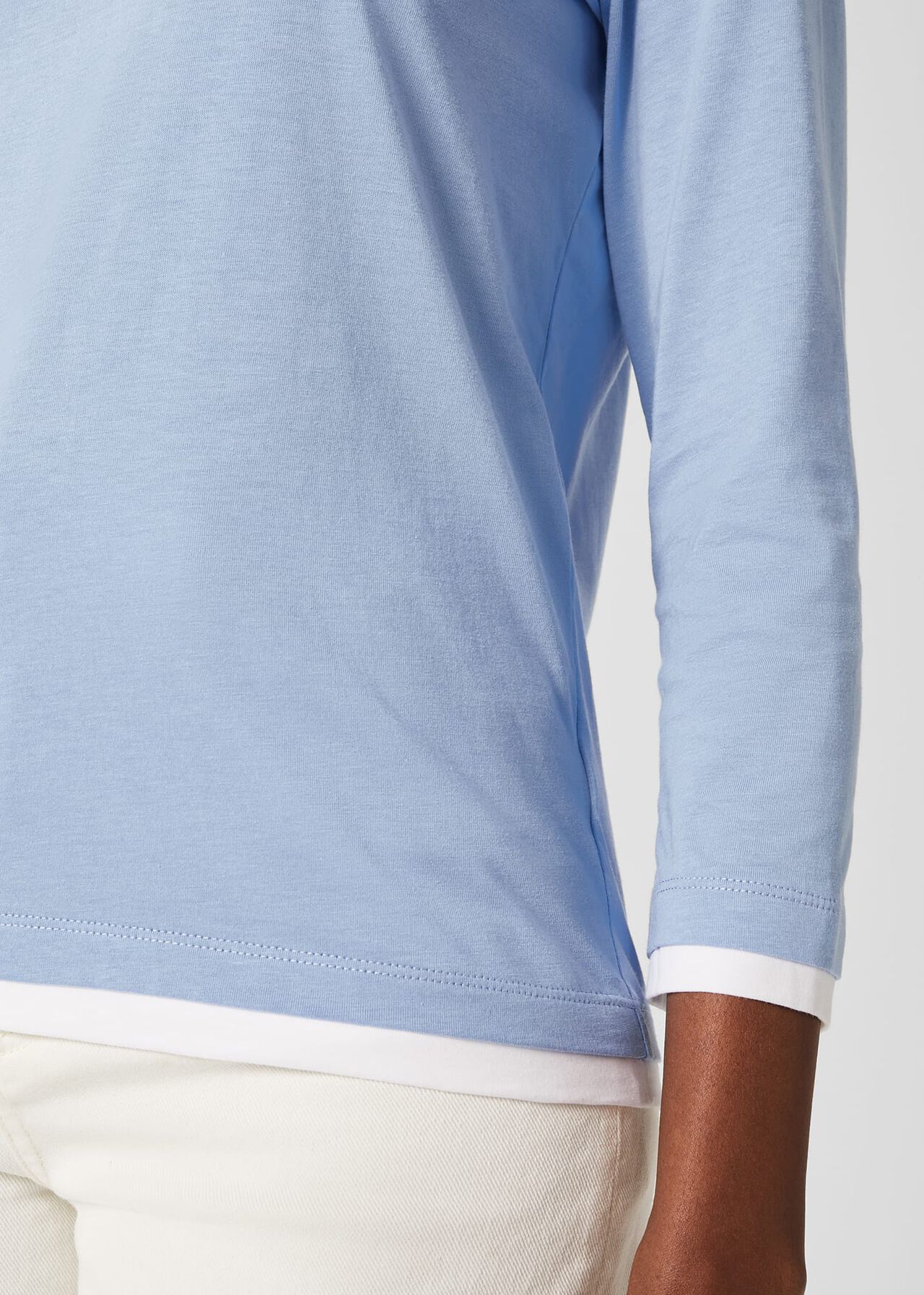Amelie Scoop Neck Top , Serene Blue, hi-res