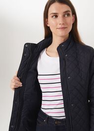 Carys Quilted Jacket, Navy, hi-res