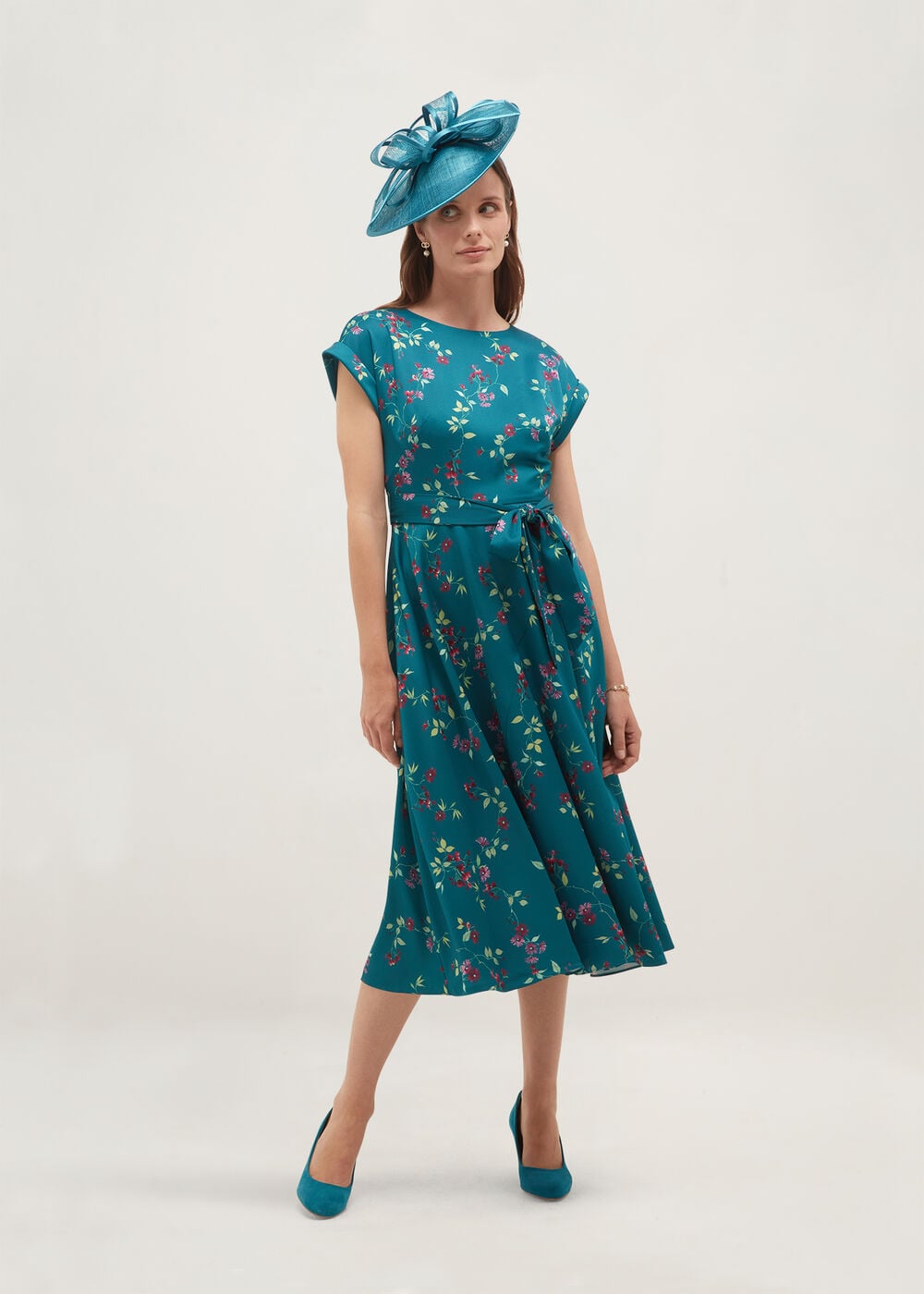 Petite Alba Floral Satin Dress