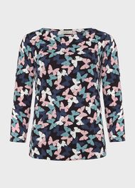 Sonya Printed Top, Pink Blue, hi-res