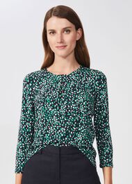 Julia Printed Top, Green Multi, hi-res