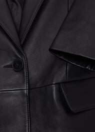 Merissa Leather Blazer, Black, hi-res