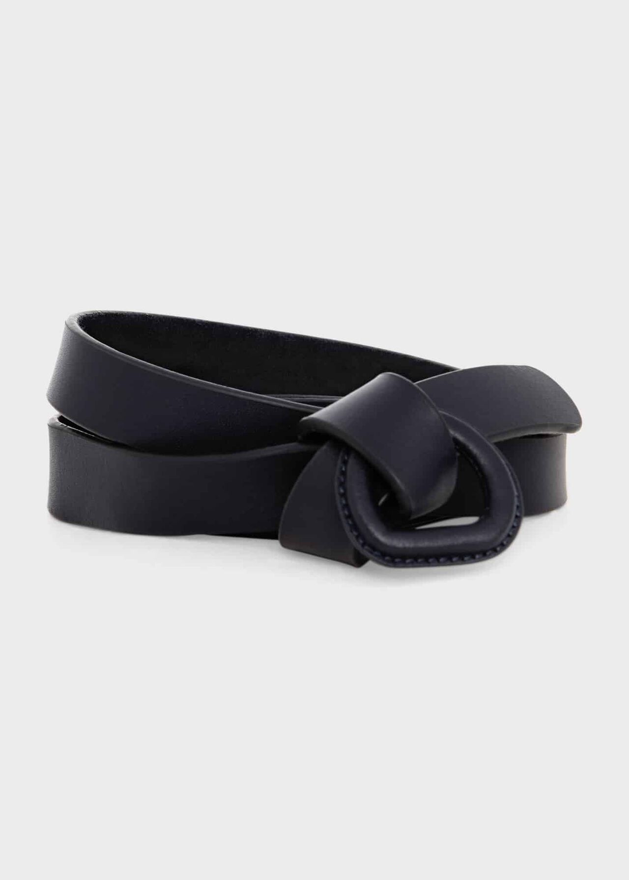 Lexi Leather Knotted Belt, Navy, hi-res