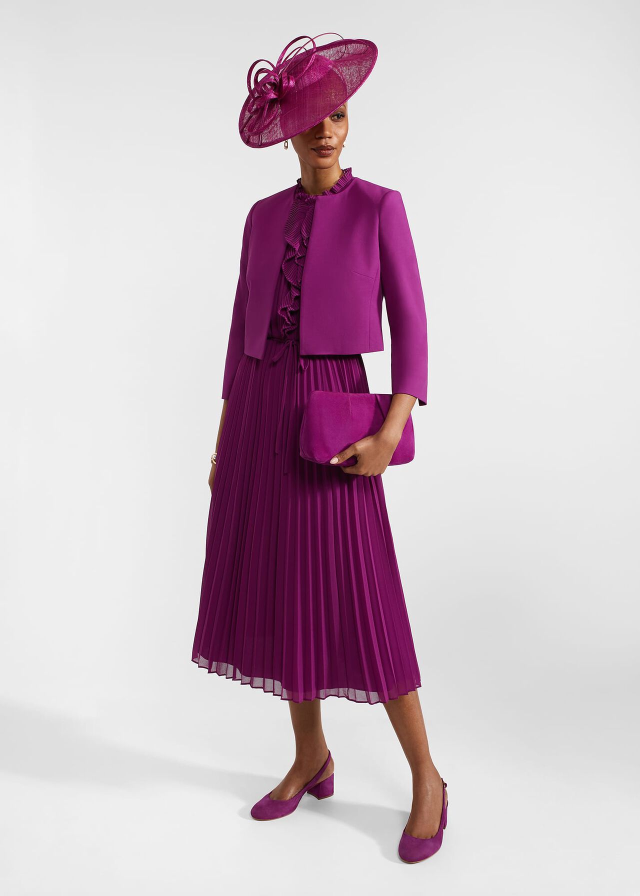 Elize Crepe Jacket, Magenta Purple, hi-res