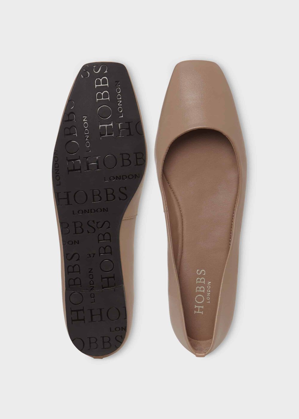 Jemma Leather Ballerinas , Fawn, hi-res