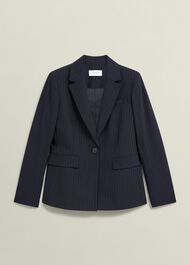 Salisbury Jacket With Wool, Navy Ivory, hi-res