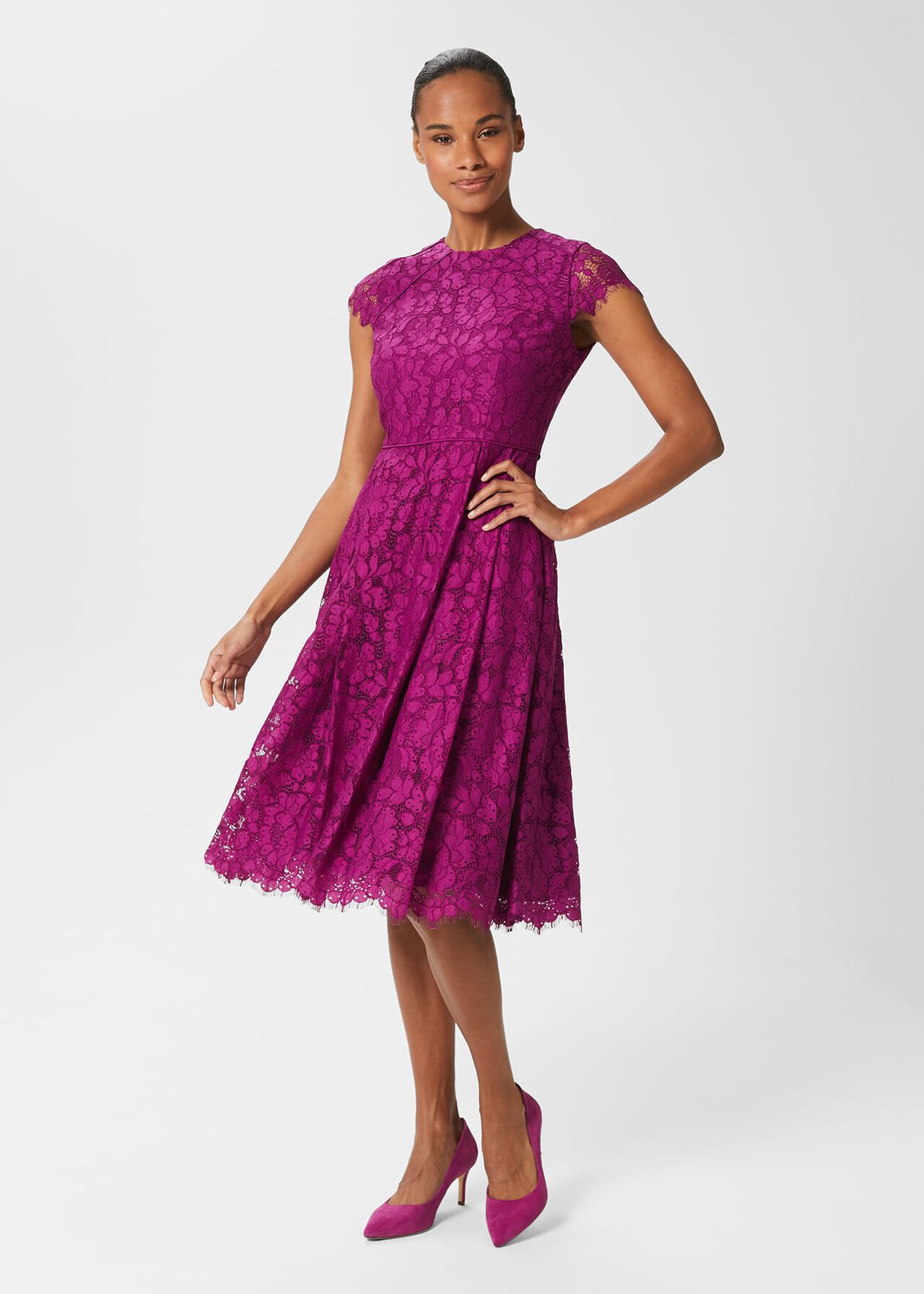 Rosaleen Lace Shift Dress, Berry Purple, hi-res
