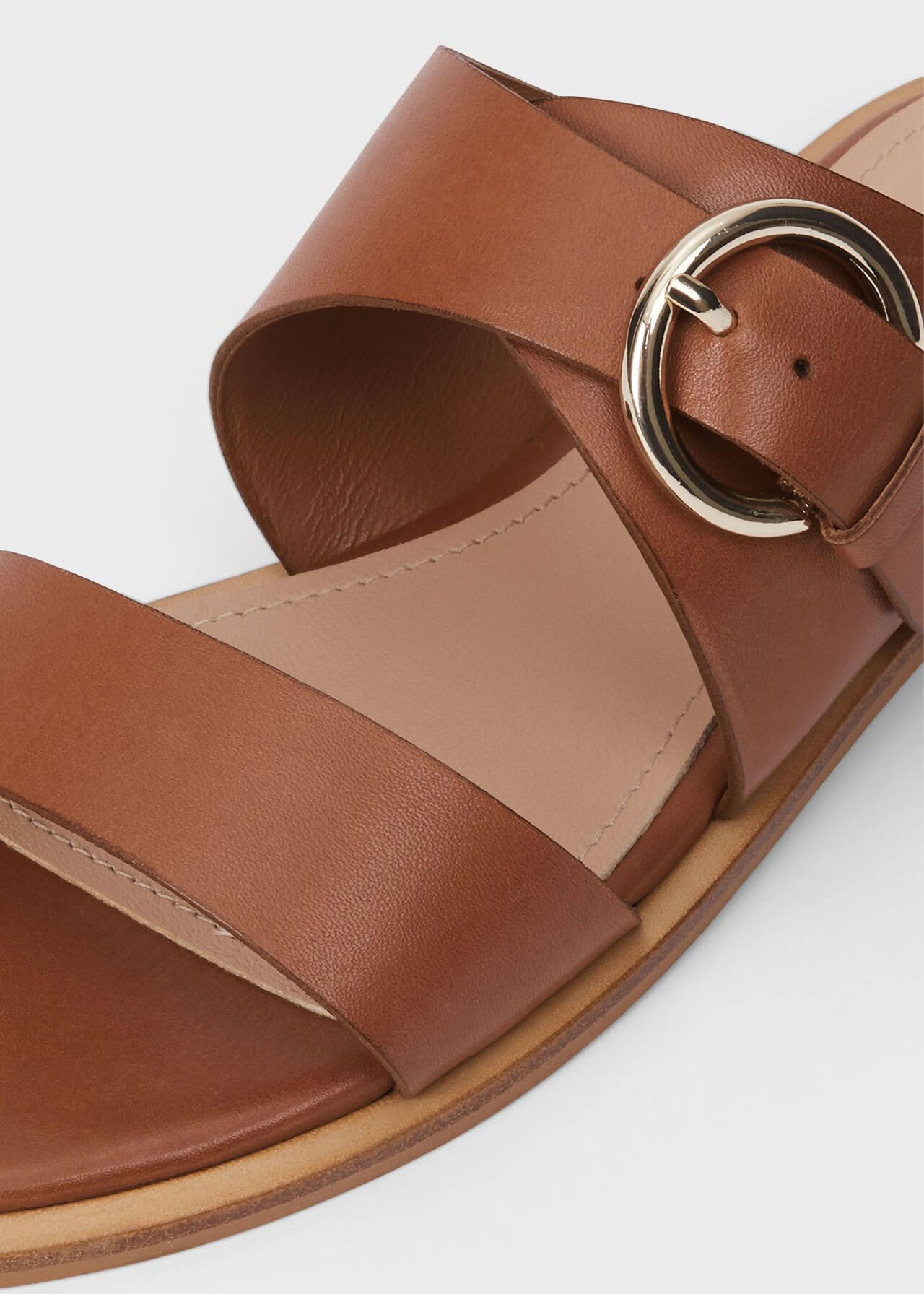 Sienna Leather Sandals , Tan, hi-res
