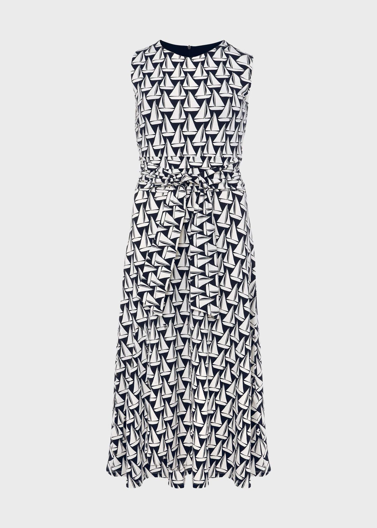 Bayview Jersey Sleeveless Midi Dress, Navy Ivory, hi-res