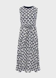 Bayview Jersey Sleeveless Midi Dress, Navy Ivory, hi-res