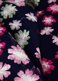 Petite Ira Embroidered Dress, Navy Multi, hi-res