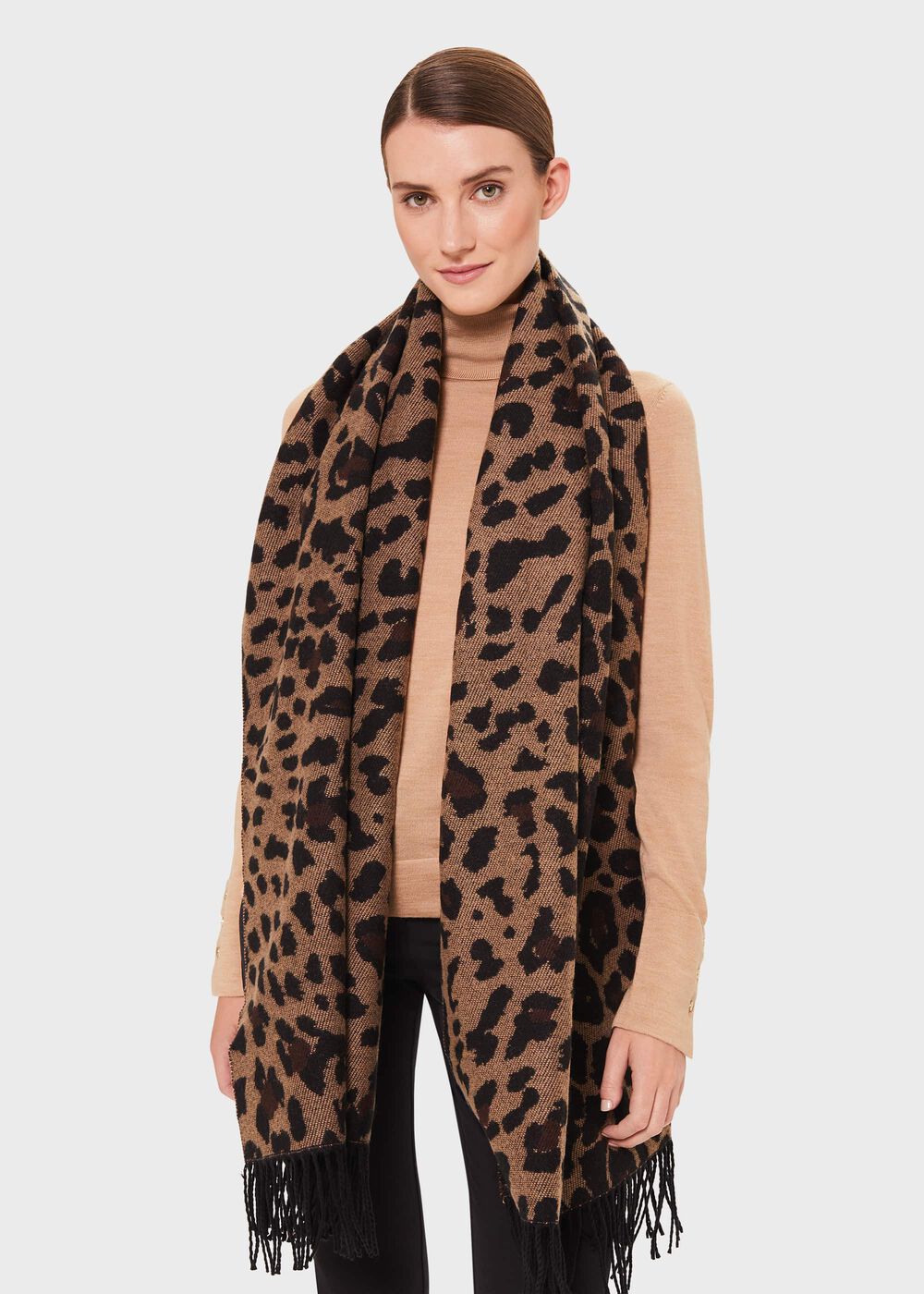 Zaria Leopard Scarf, Animal, hi-res