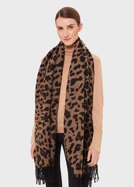 Zaria Leopard Scarf, Animal, hi-res