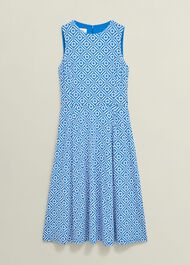 Lisa Jersey Dress, Blue Ivory, hi-res