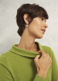 Audrey Wool Cashmere Sweater, Lime Green, hi-res