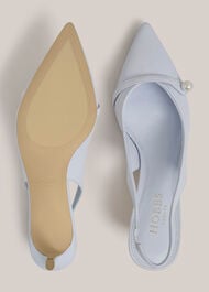 Serena Leather Slingbacks, Pale Blue, hi-res