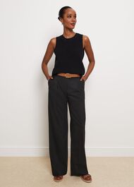 Selborne Cotton Wool Tank, Black, hi-res