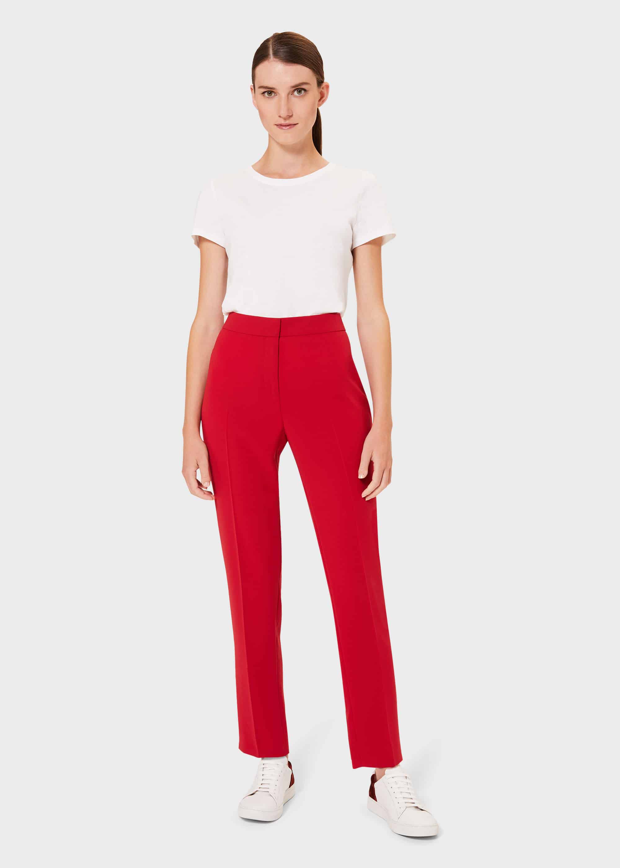 Plus Size Wine Red Stretch Tapered Trousers  Yours Clothing
