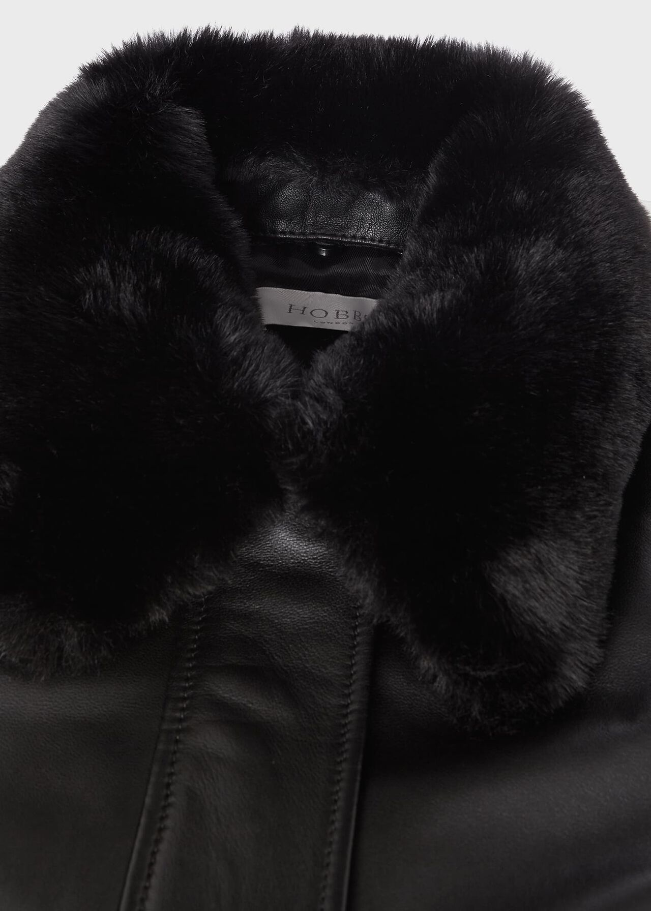 Sera Leather Jacket, Black, hi-res