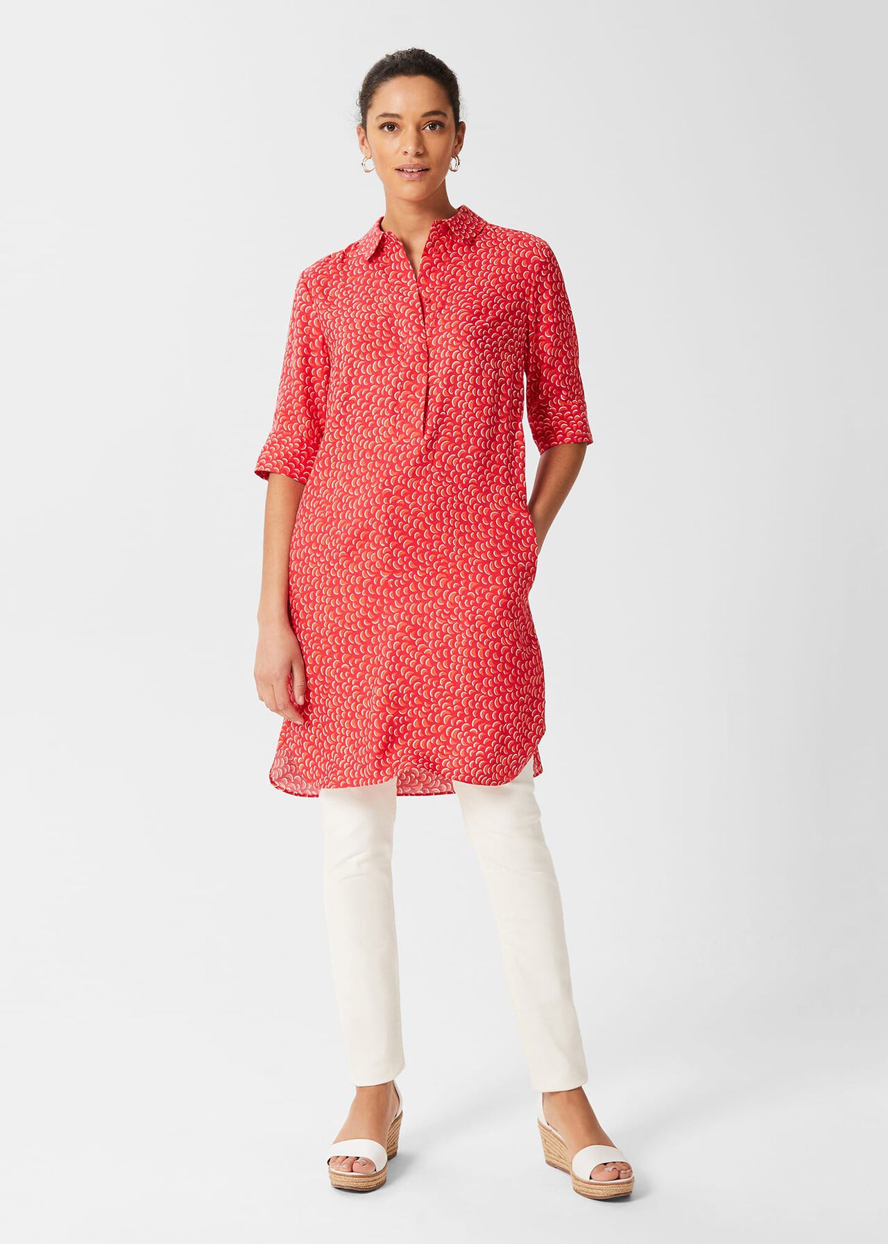 Marciella Tunic Dress, Pink Orange, hi-res