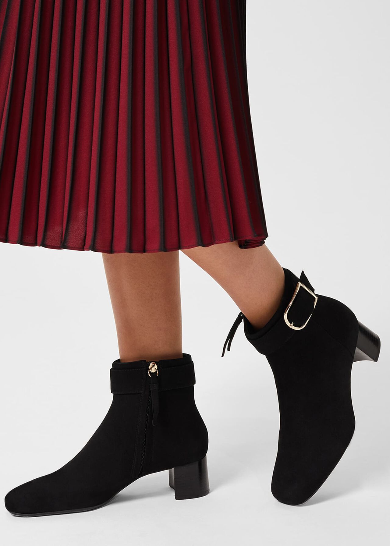 Suzannah Suede Ankle Boot, Black, hi-res