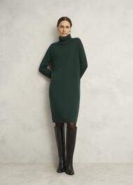 Green Ava Knitted Sweater Dress, Ponderosa Green, hi-res