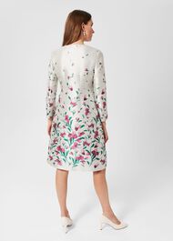 Gwen Floral Jacquard Coat, Oyster Multi, hi-res