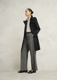Skylar Shower Resistant Trench Coat, Black, hi-res