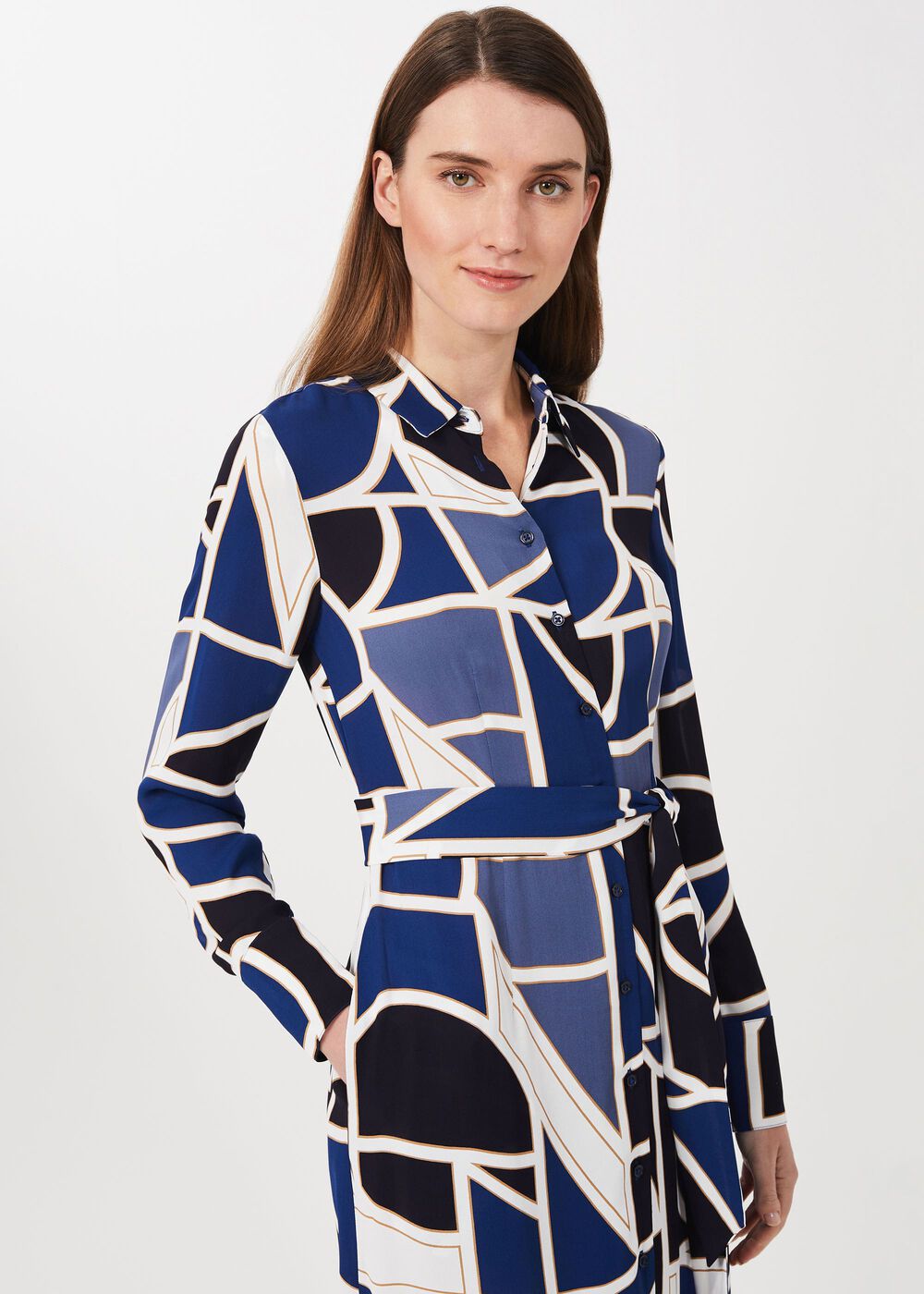 Nadine Geo Midi Dress, Blue Multi, hi-res
