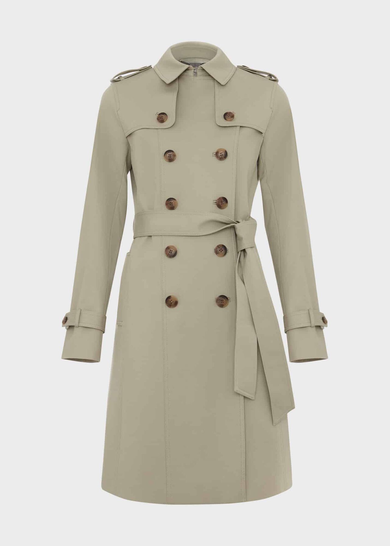Petite Saskia Shower Resistant Trench Coat, Sage Green, hi-res