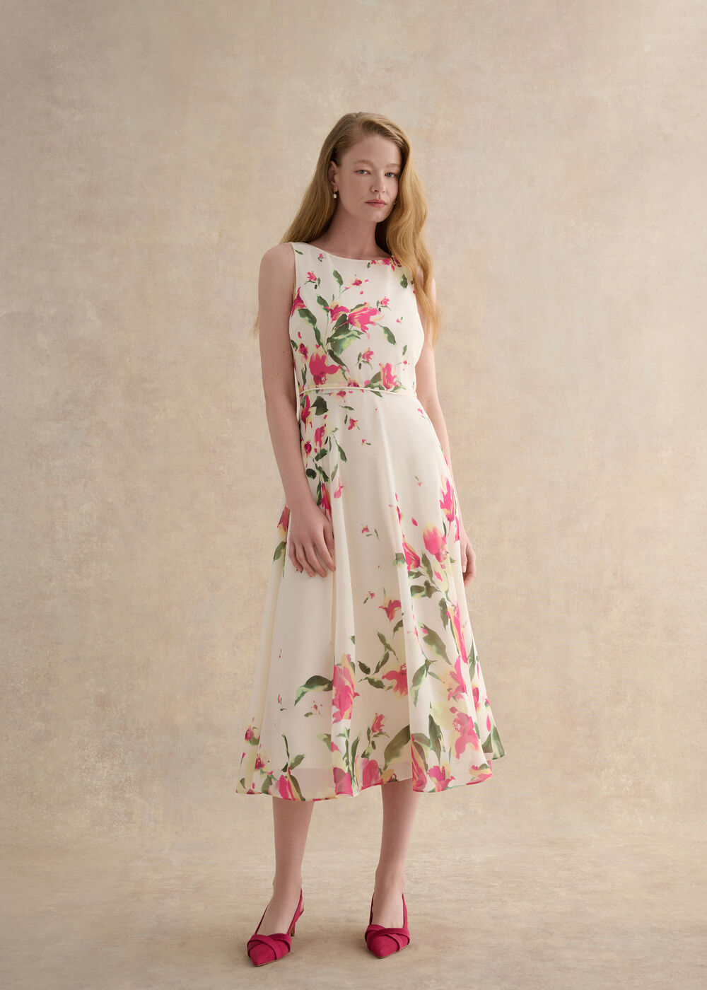 Carly Floral Dress, Cream Multi, hi-res