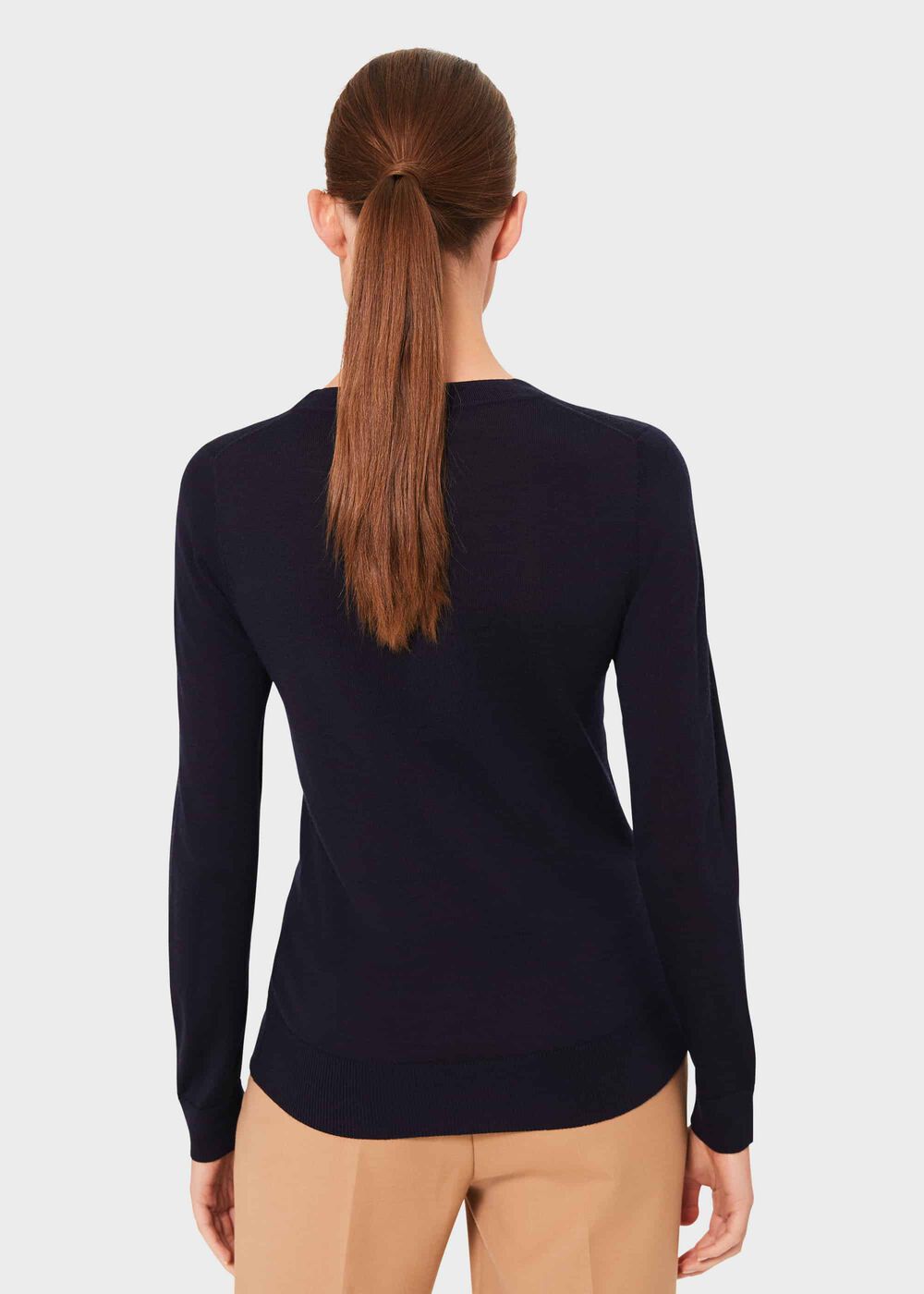 Penny Merino Wool Jumper, Navy, hi-res