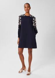 Zoey A Line Floral Dress, Navy Multi, hi-res