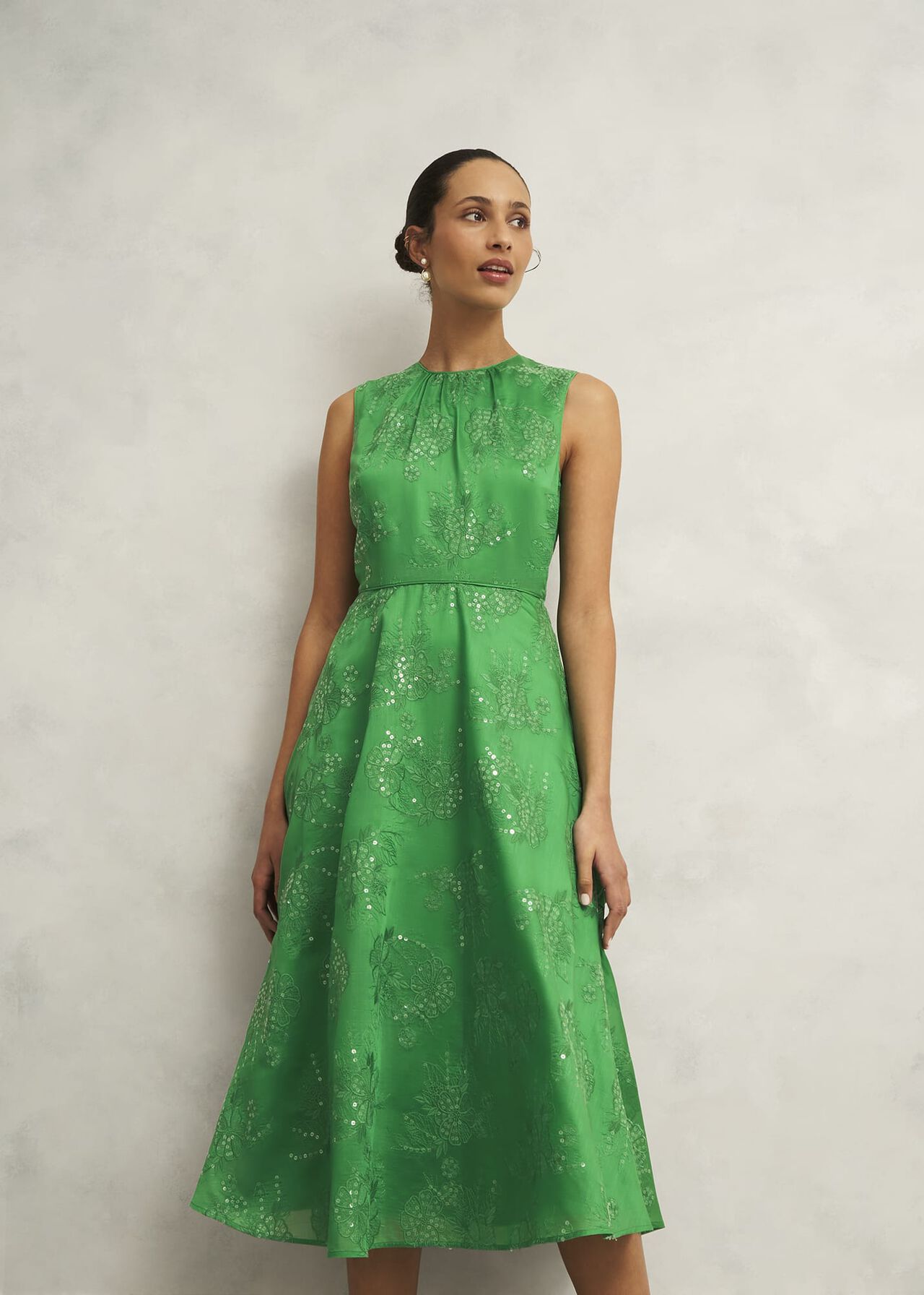Rachel Embroidered Dress, Cilantro Green, hi-res